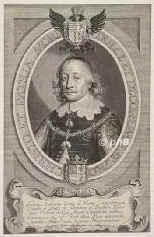 NASSAU-ORANIEN: Johann Ludwig, Graf (1650 Frst) von Nassau-Hadamar, 1590 - 1653, Dillenburg, Hadamar, Jngster Sohn von Graf Johann VI. dem lteren von NassauDillenburg (15361606), aus 3.Ehe mit Grfin Johannette zu SaynWittgenstein (15611622); vermhlt 1617 mit Ursula Grfin zur Lippe (15981638).  1630 kaiserlicher Geh.Rat und Kmmerer, 1638 bzw. 1643 kaiserl. Friedensgesandter., Portrait, KUPFERSTICH:, Ans. v. Hulle pinx.   Petr. de Jode sc. 1648.