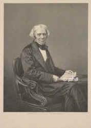 Faraday, Michael, 1791 - 1867, Newington Butts bei London, Hamptoncourt, Chemiker u. Physiker, ursprnglich Buchbinder. 1827 Professor der Chemie in London., Portrait, STAHLSTICH:, D. J. Pound sc.